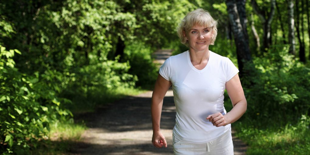 older woman jogging